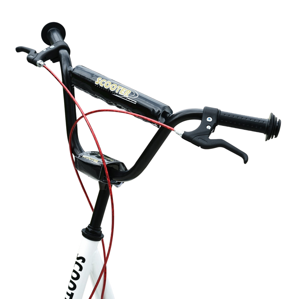 Children'S Scooter, City Scooter, Kick Scooter, Children'S Kickboard With Pneumatic Tires And Handbrake, Scooter, Children, Waterproof, Foldable From 5 Years, 16 Inches, White, 139 X 58 X 90-96 Cm