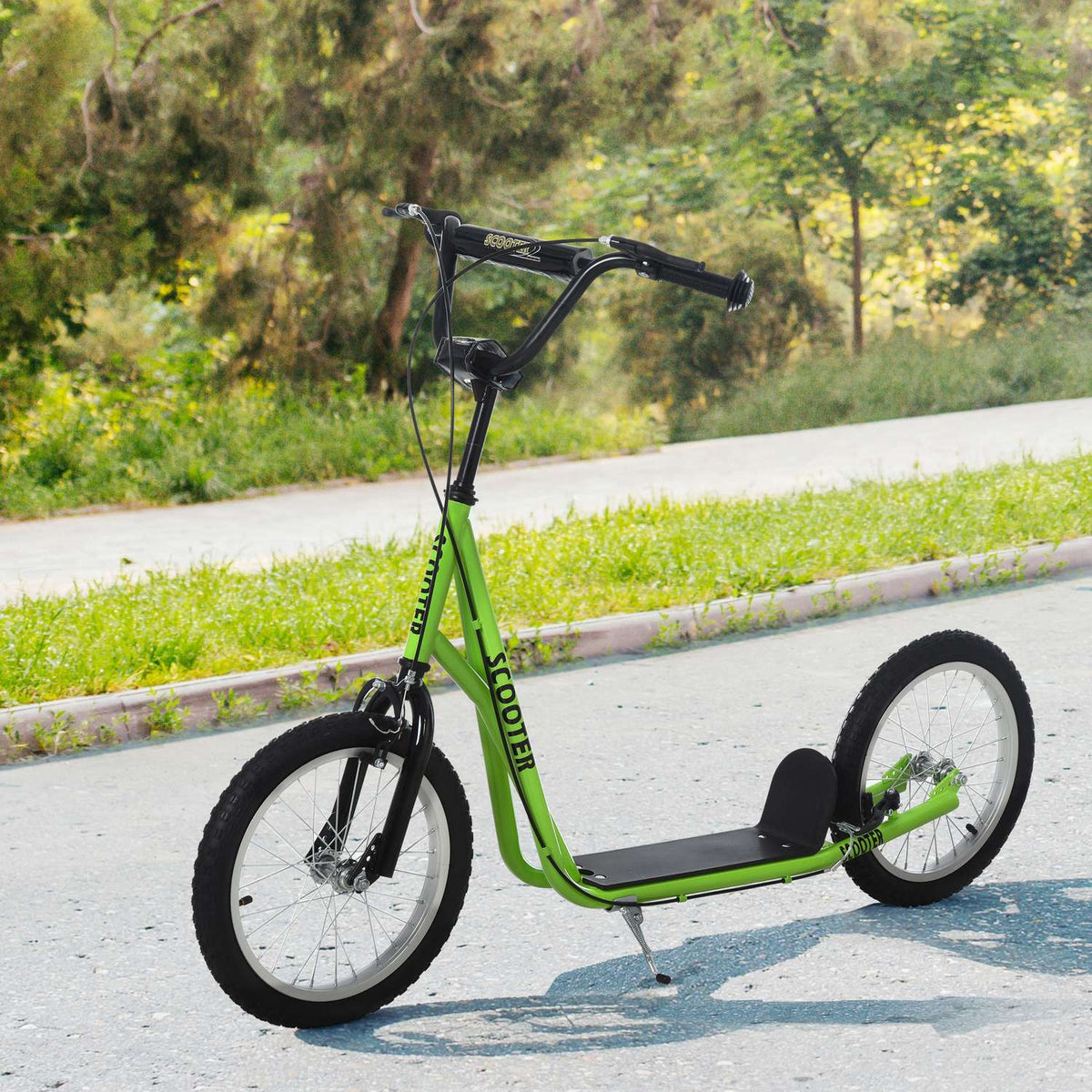 Children'S Scooter, City Scooter, Kick Scooter, Children'S Kickboard With Pneumatic Tires And Handbrake, Scooter For Children From 5 Years, 16 Inches