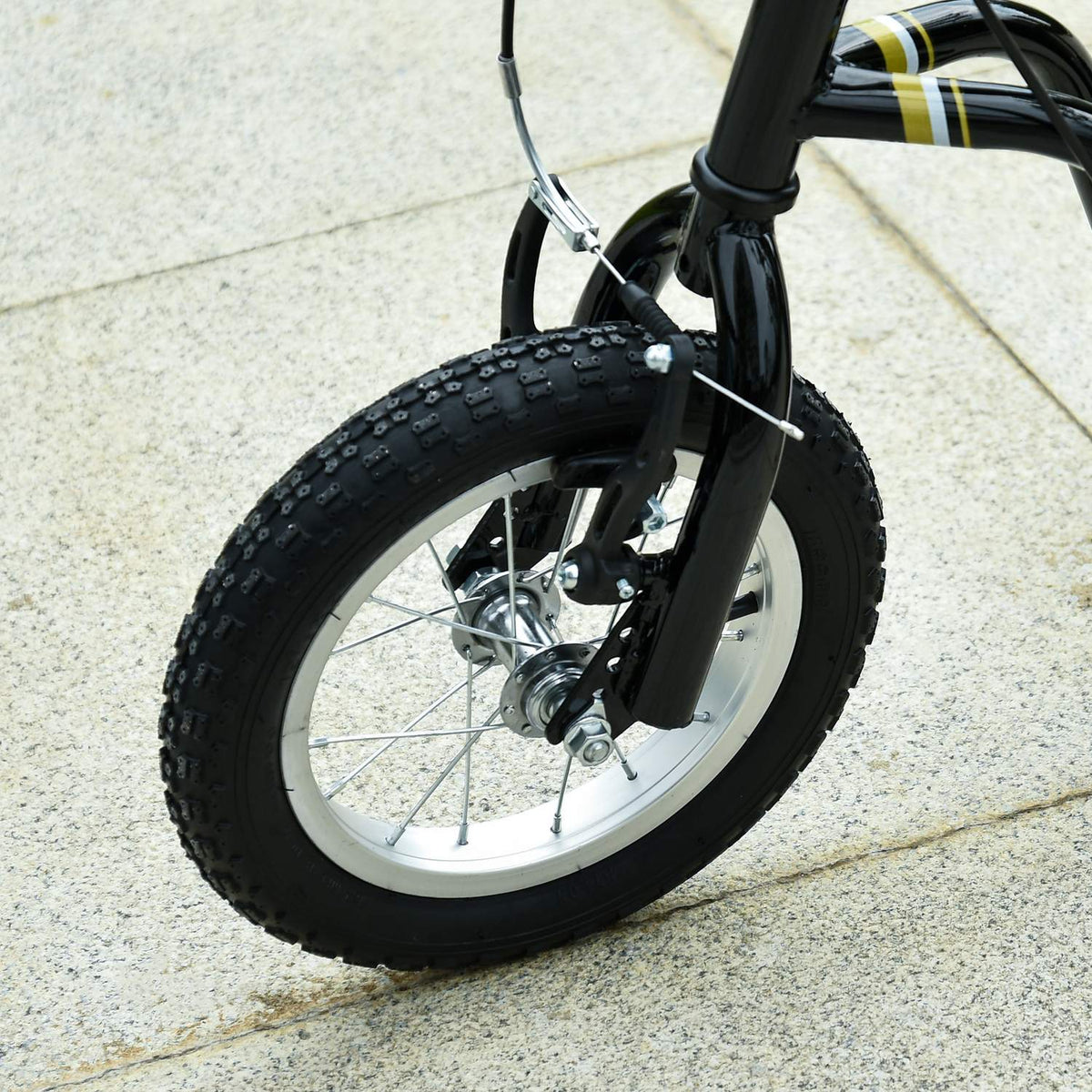 Children'S Scooter From 5 Years Old Scooter Children'S Scooter City Scooter Pneumatic Tires 12 Inch Rubber Aluminum Black 120X58X85-95Cm