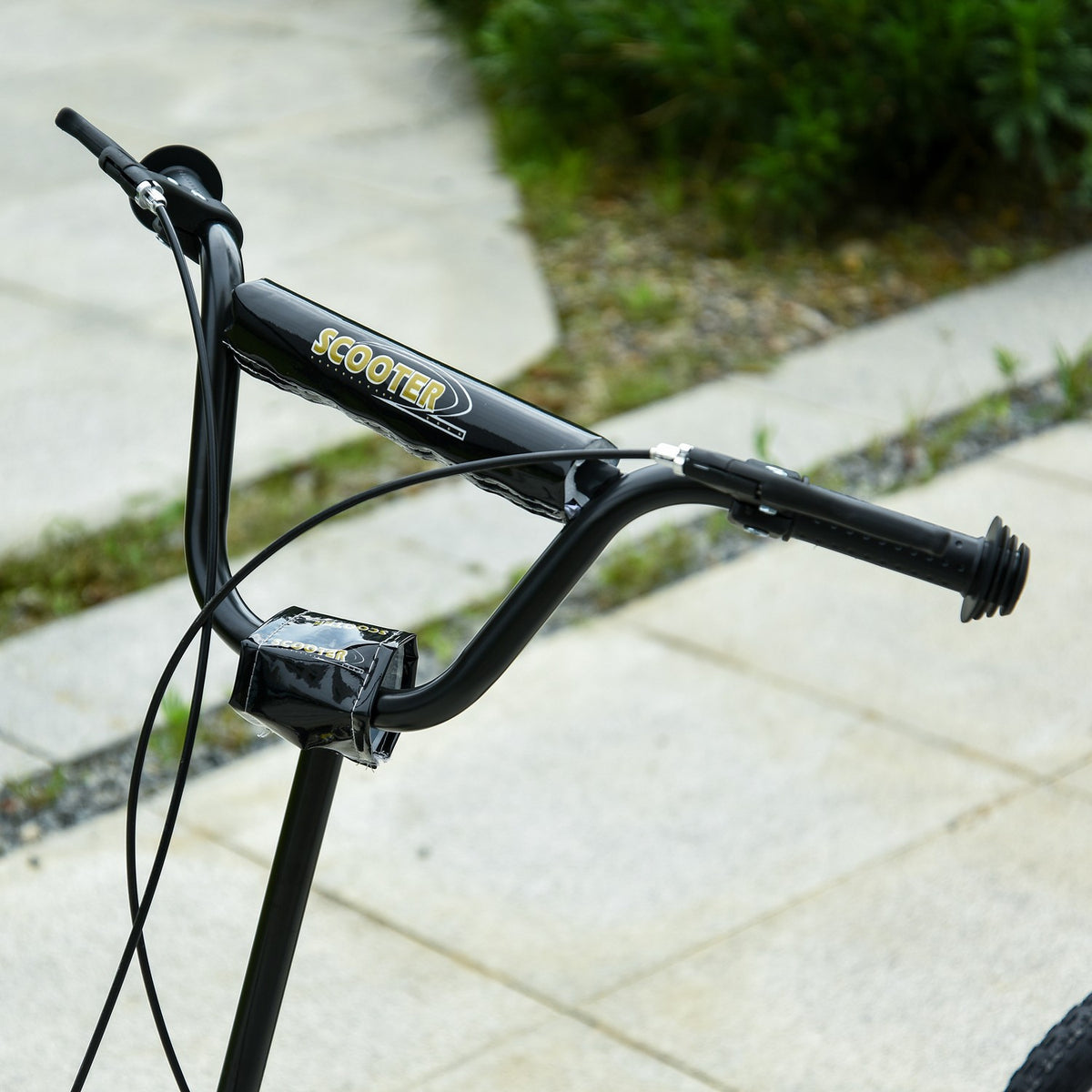 Children'S Scooter From 5 Years Old Scooter Children'S Scooter City Scooter Pneumatic Tires 12 Inch Rubber Aluminum Black 120X58X85-95Cm