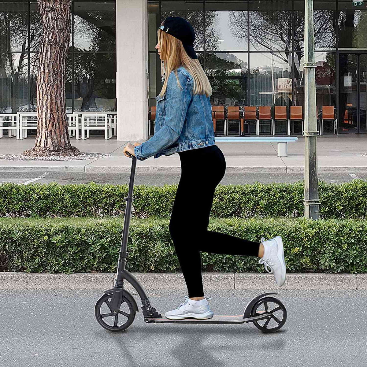 Children'S Scooter, Kick Scooter With Shock Absorption, Kick Scooter, Foldable And Height-Adjustable, From 14 Years, Aluminum, White, 92.5 X 37.5 X 87-101.5 Cm