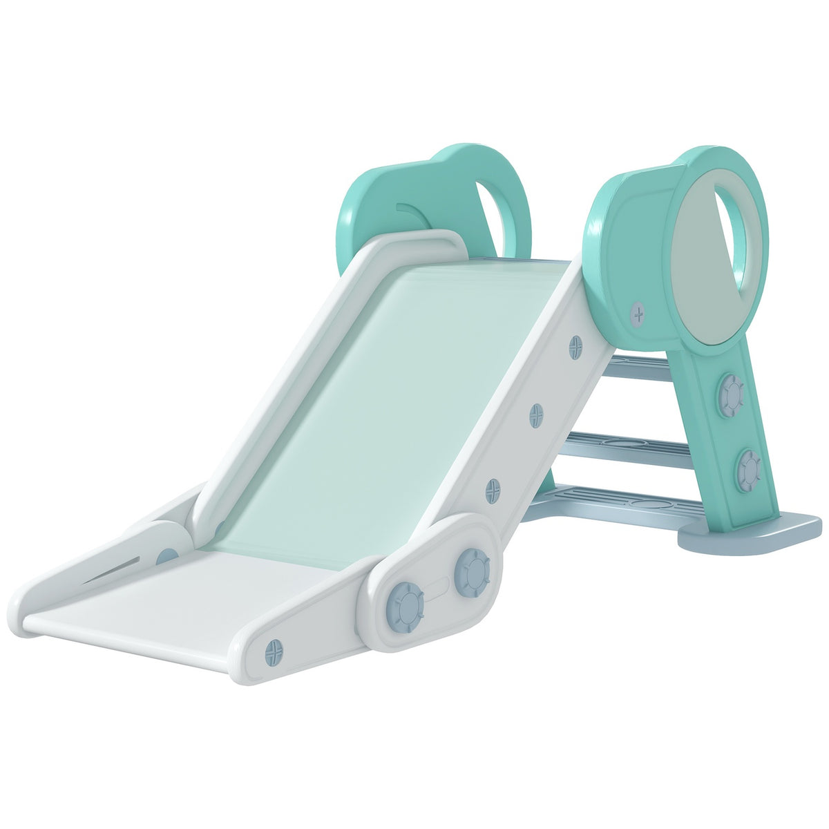 Children'S Slide, Folding Garden Slide For 1.5-3 Years, Suitable For Indoor And Outdoor Use, Green And White