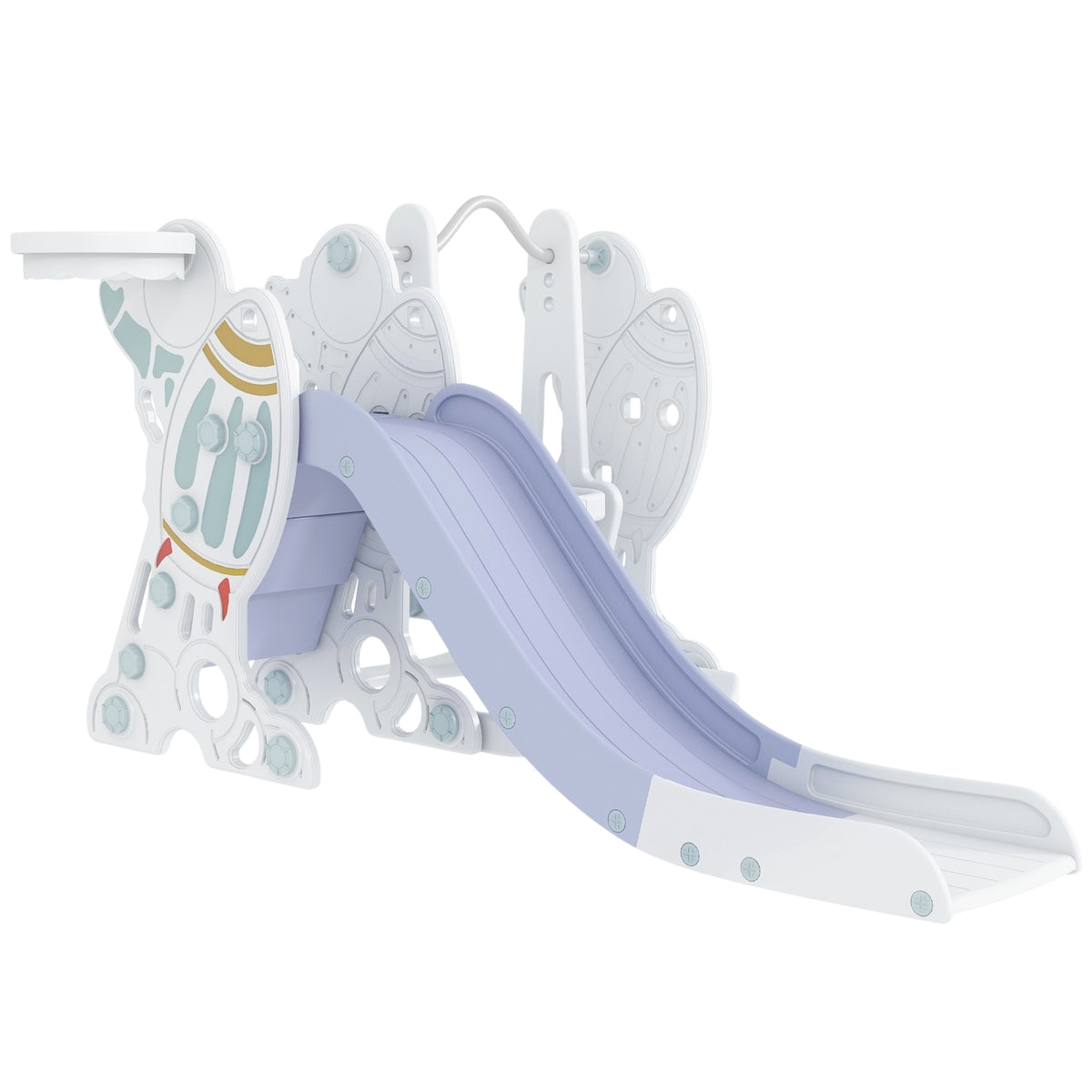 Children'S Slide With Swing 3-In-1 Children'S Playground With Basketball Hoop, For 1.5-4 Years