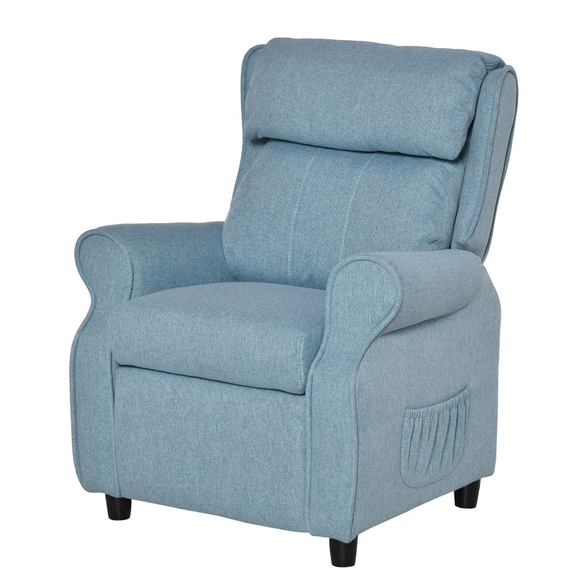Children'S Sofa Children'S Couch With Adjustable Reclining Sofa & Footrest, Blue, For 3-5 Years, 58X53X70Cm