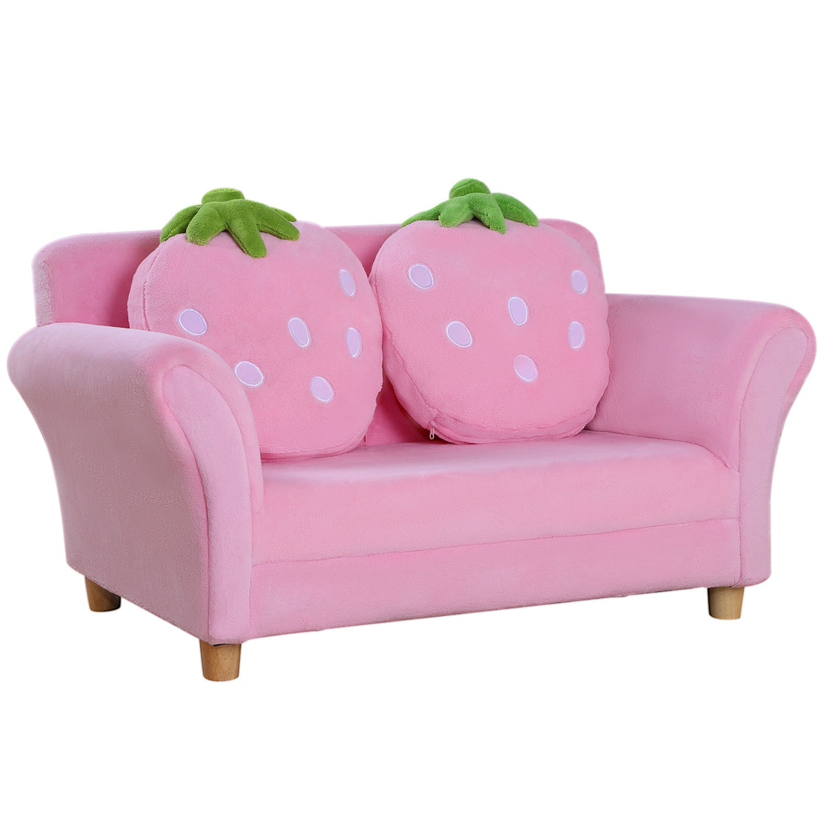 Children'S Sofa Strawberry Cozy Sofa & Armchair For Children'S Room, Soft Sofa, Double Sofa, Single Sofa, Children'S Chair