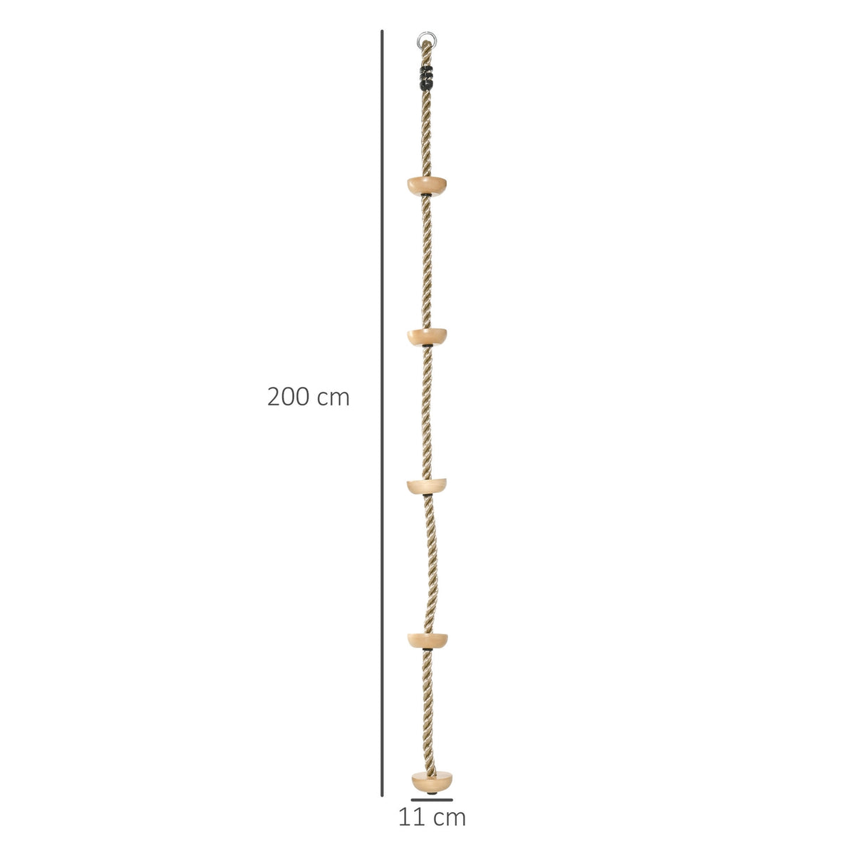 Children'S Swing Climbing Rope With Wooden Treads, 2 M Tree Climbing, Outdoor Game For 3-14 Years