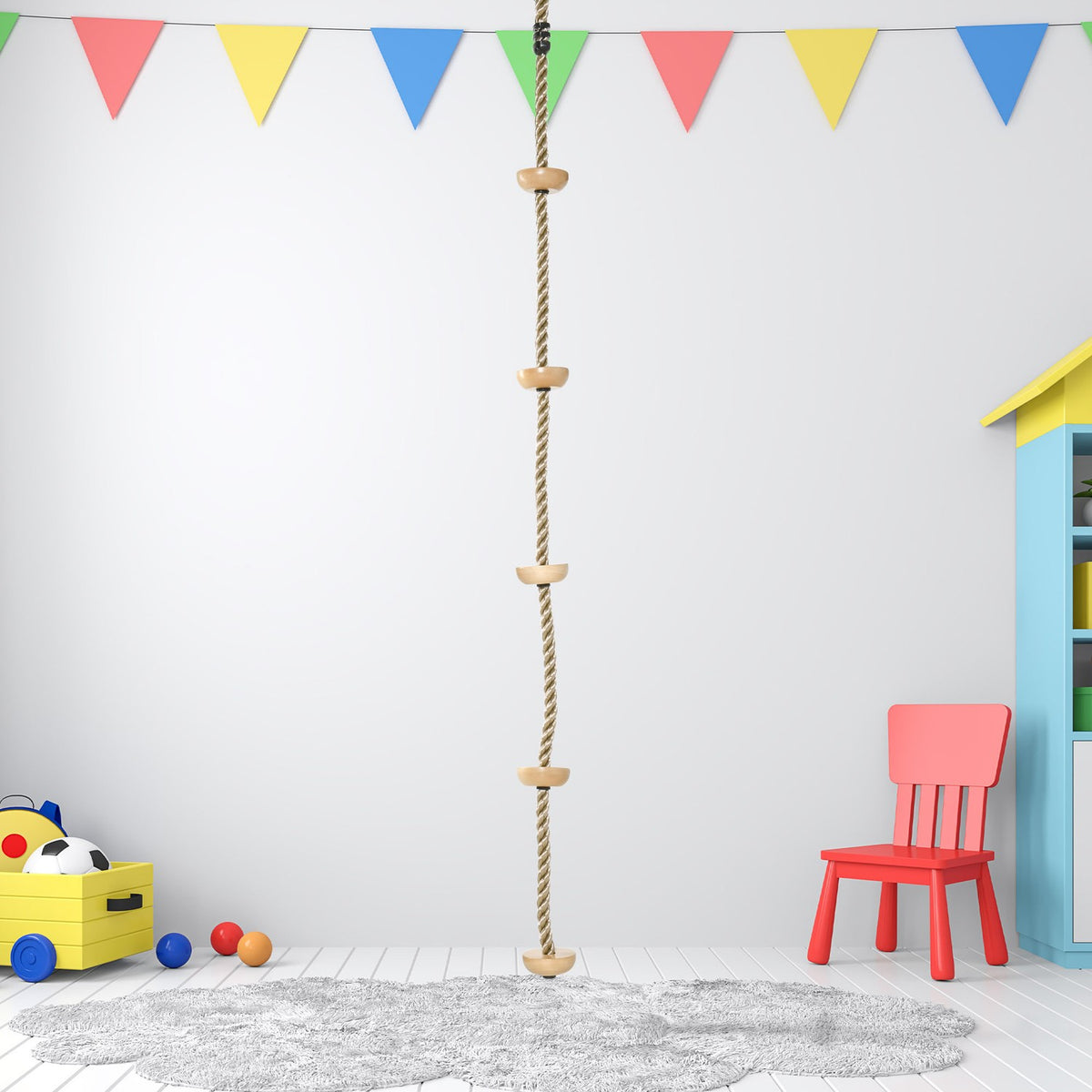 Children'S Swing Climbing Rope With Wooden Treads, 2 M Tree Climbing, Outdoor Game For 3-14 Years