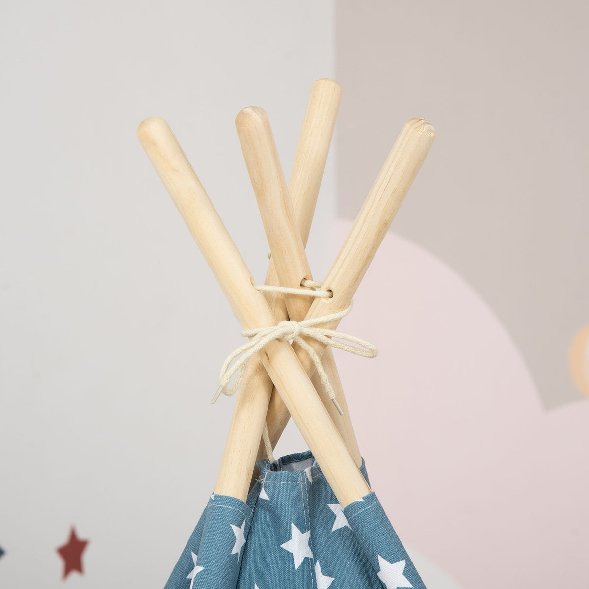 Children'S Tent Tipi Indoor Outdoor Foldable Children'S Room Blue 120X120X155Cm