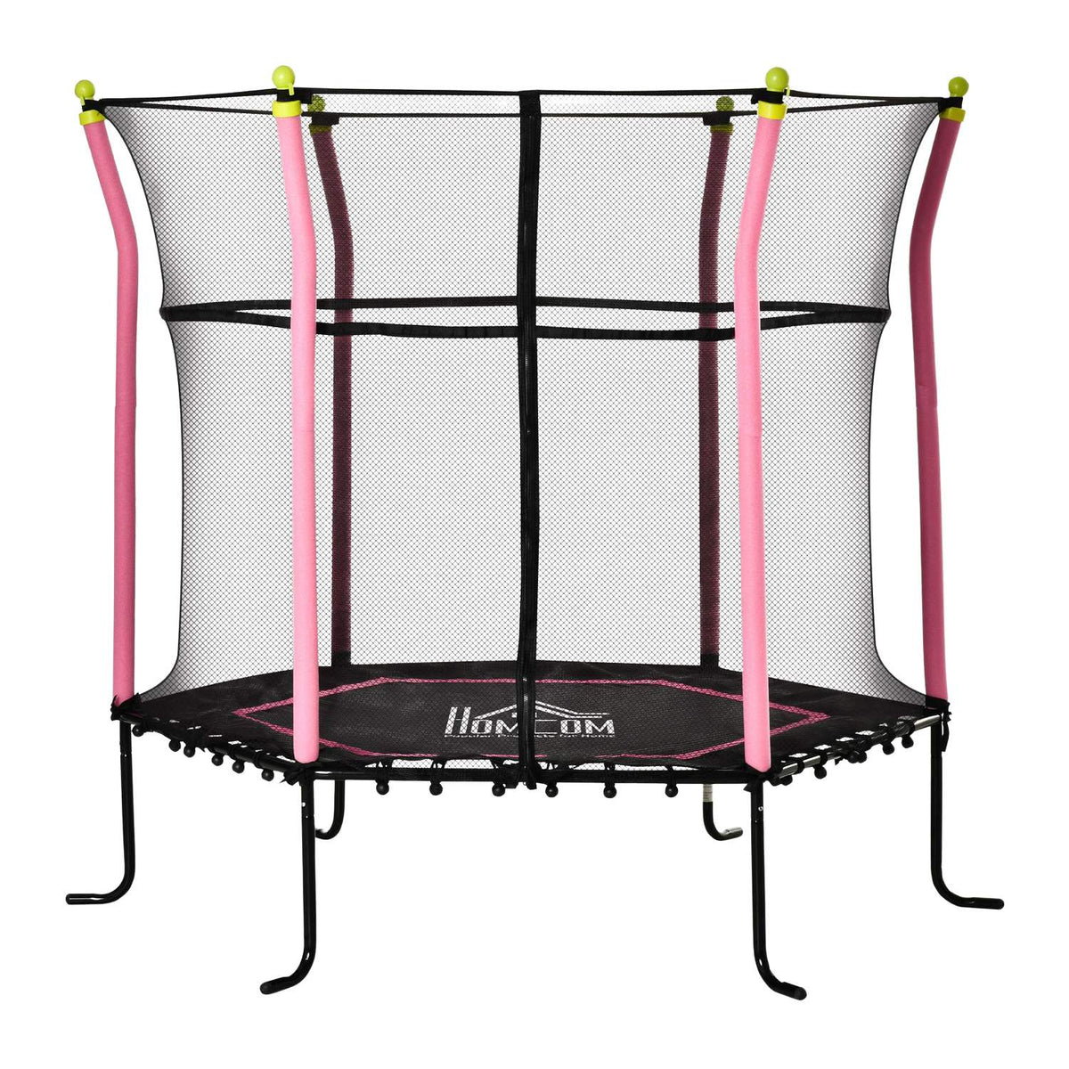 Children'S Trampoline 5.3Ft Garden Trampoline With Safety Net & Edge Cover, Rubber Rope, 163.5H Cm, Up To 60 Kg