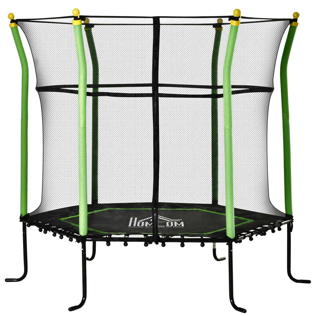 Children'S Trampoline 5.3Ft Garden Trampoline With Safety Net & Net Cover, Rubber Rope, Steel, 163.5H Cm, Up To 60 Kg