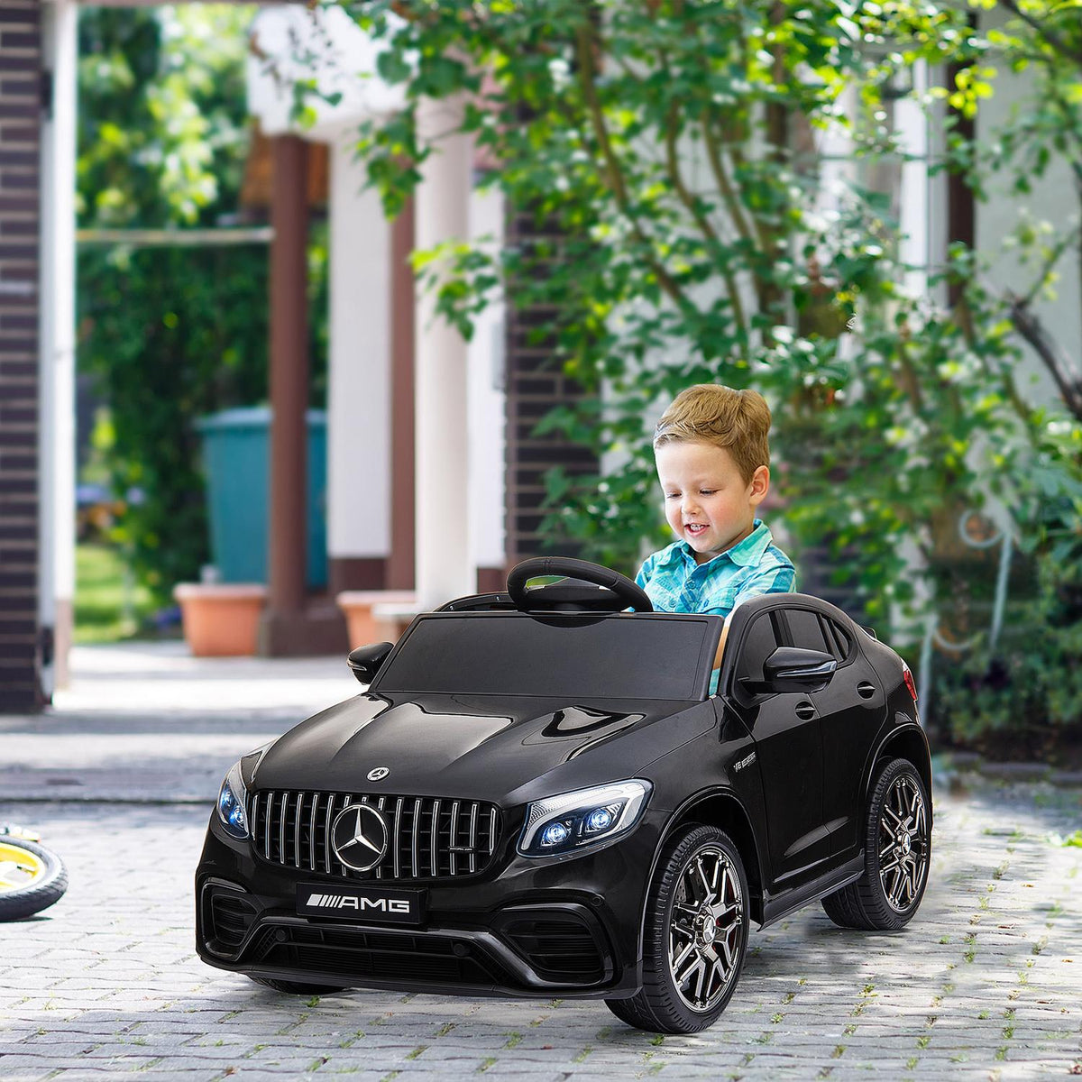 Children'S Vehicle Mercedes-Benz Amg Gla45 Licensed Electric Car With Remote Control 2 X 35W Motors Mp3 Seat Belt 37-60 Months Black