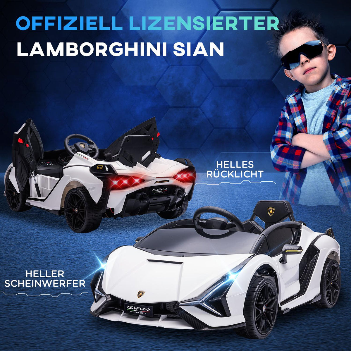Children'S Vehicle Sian Suv 2 Driving Modes, Electric Car With Remote Control, Extra Wide Tires, Music (Mp3/Usb), Light, 37-60 Months