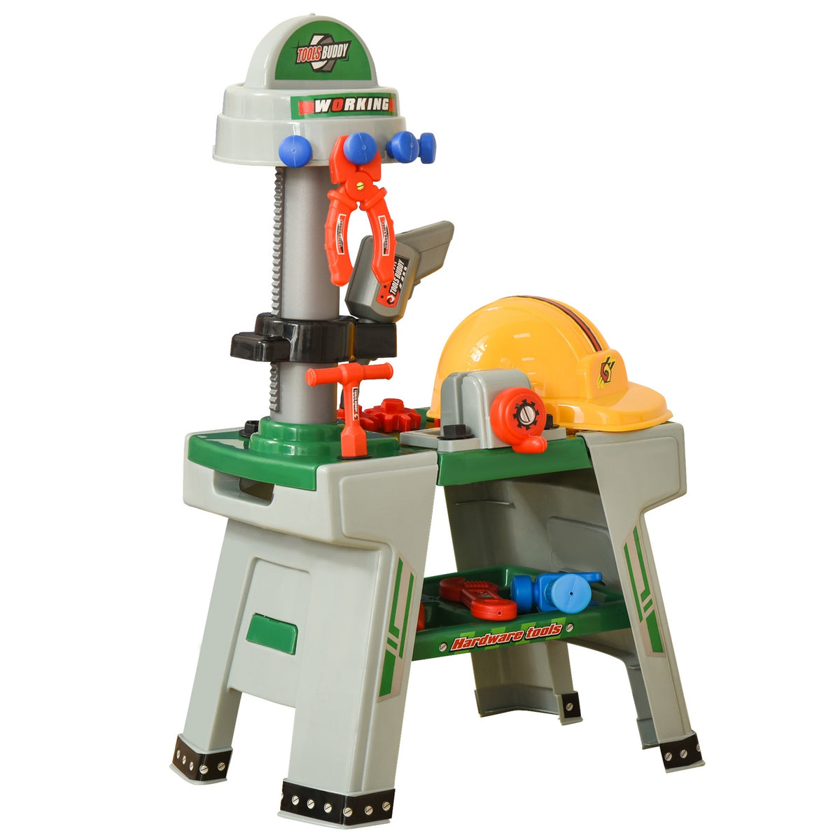 Children'S Workbench With Tool Work Table, 37 Accessories, Role Play Toy, From 3 Years, 44X26X71Cm