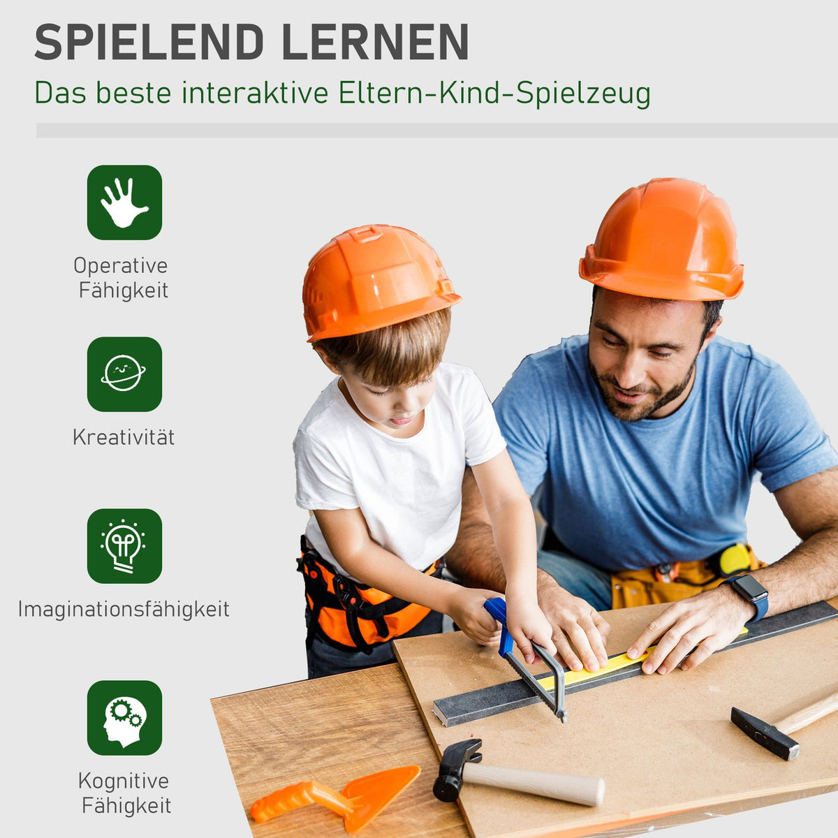 Children'S Workbench With Tool Work Table, 37 Accessories, Role Play Toy, From 3 Years, 44X26X71Cm