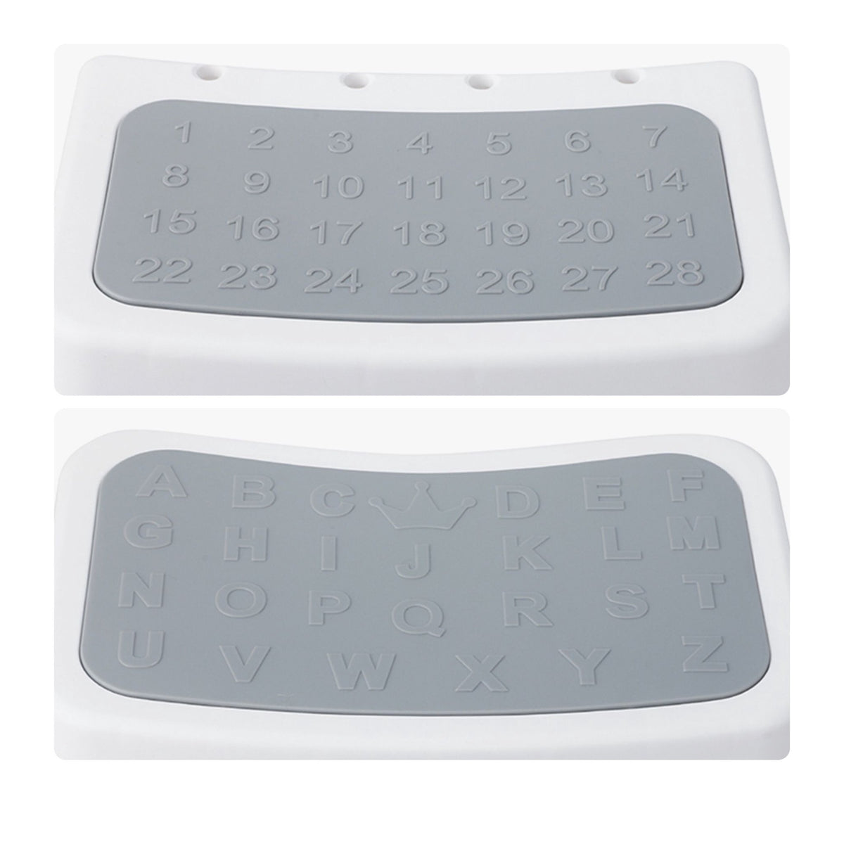 Children's 2-Step Stool, Non-Slip, Grey/White