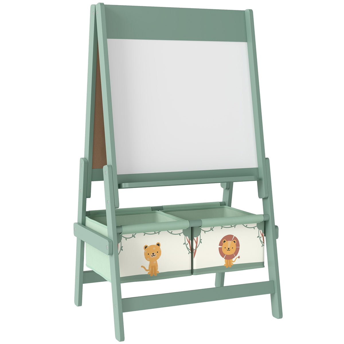 Children's 3-in-1 Easel with Chalkboard, Whiteboard, Paper Roll