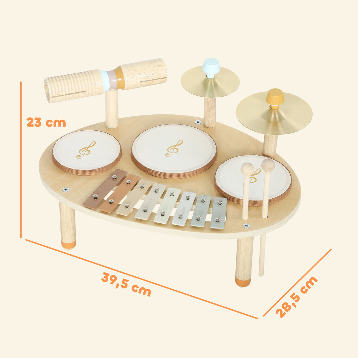 Children's 4-in-1 Musical Instrument Set with Drums & Xylophone
