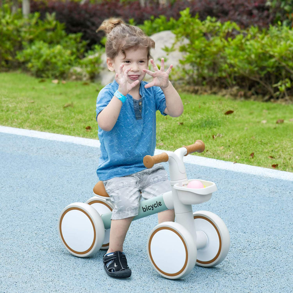 Children's Balance Bike Balance Bike from 1 Year Baby Slide Bike with TPU Wheels No Screws Gifts for Boys/Girls Toddler Toy Green + White 56 x 27 x 39 cm