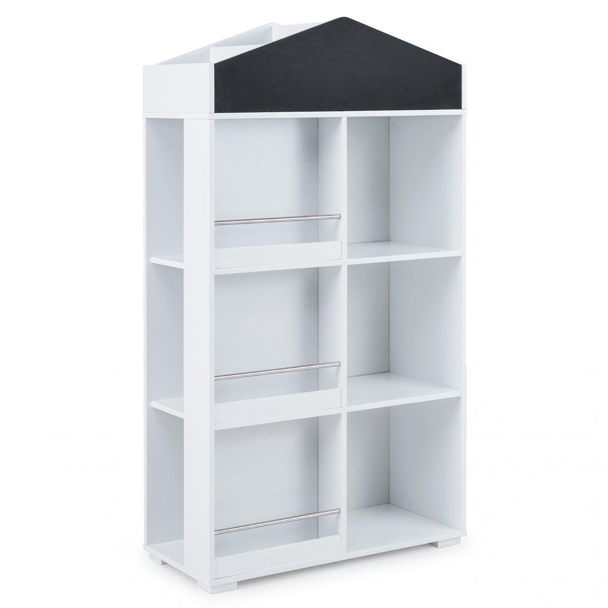 Children's Bookshelf with Blackboard & 13 Compartments