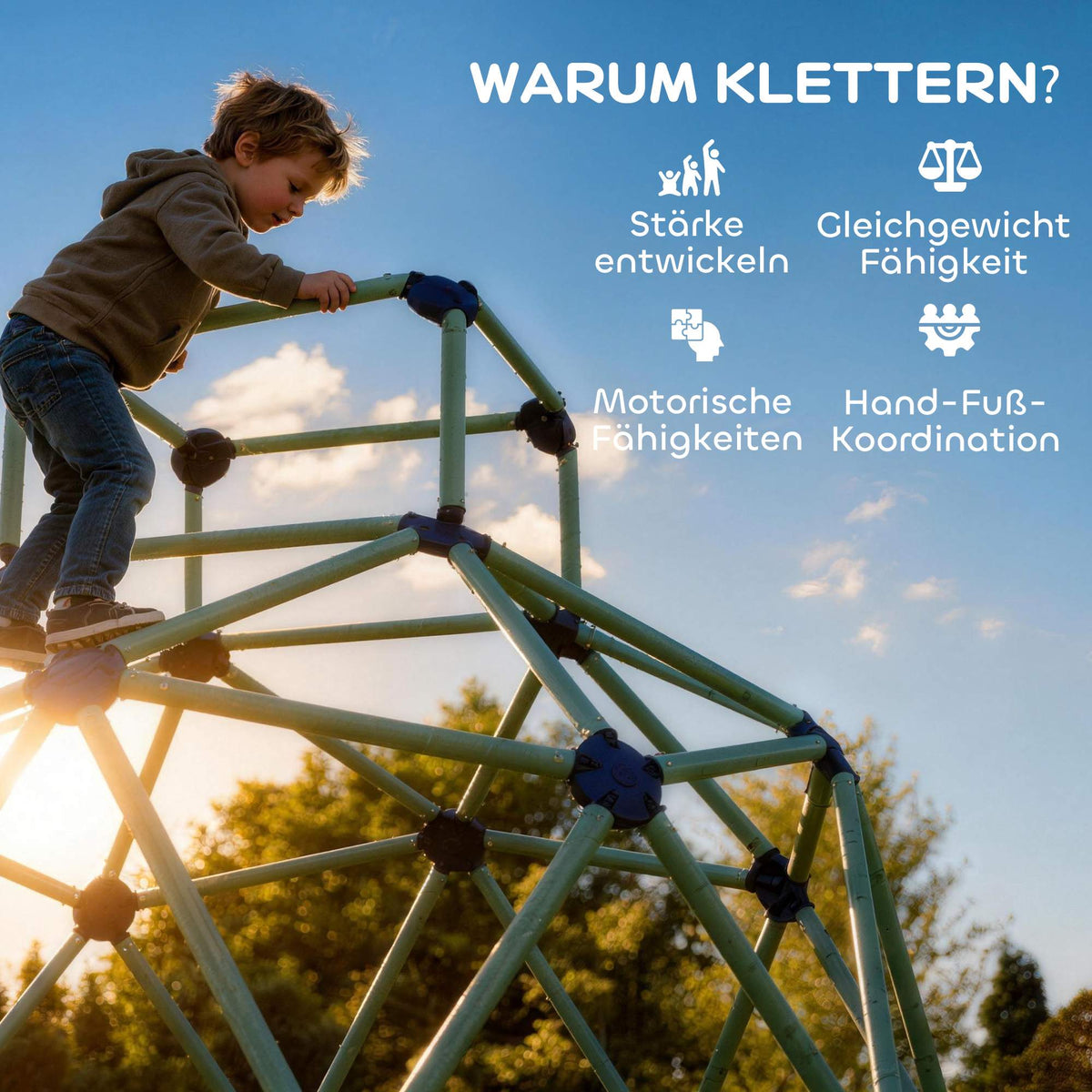 Children's Climbing Dome, UV-Resistant, 182.5cm, Blue