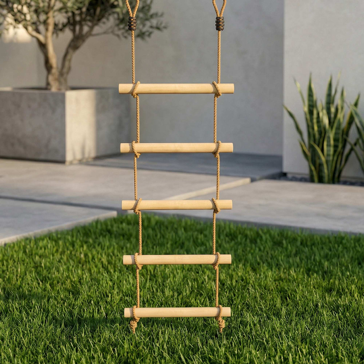 Children's Climbing Rope Set, 5 Wooden Rungs, 1.8m Rope