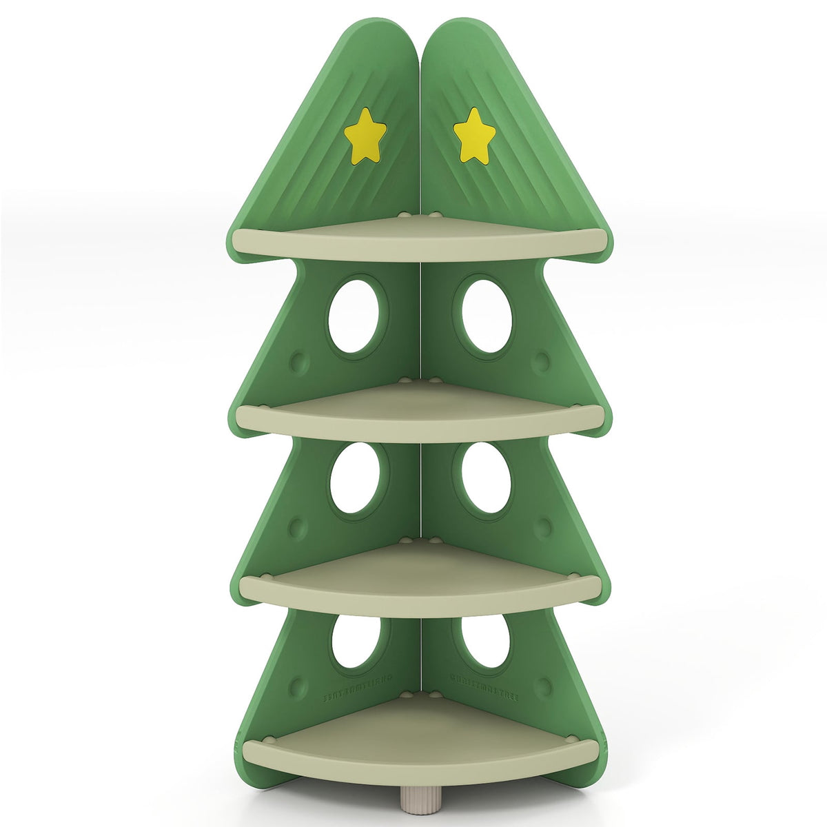 Children's Corner Bookshelf, 4-Tier, Christmas Tree Design
