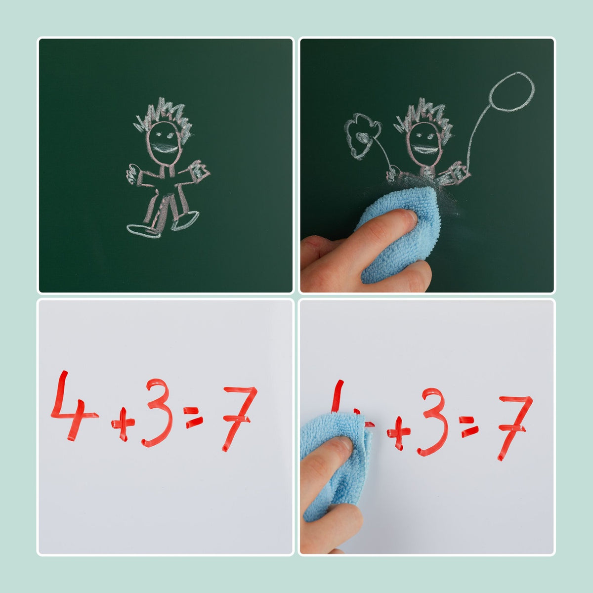 Children's Drawing Easel with Whiteboard & Chalkboard