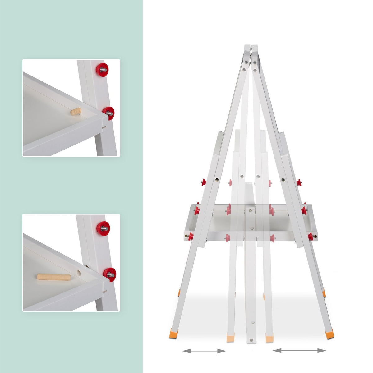 Children's Drawing Easel with Whiteboard & Chalkboard