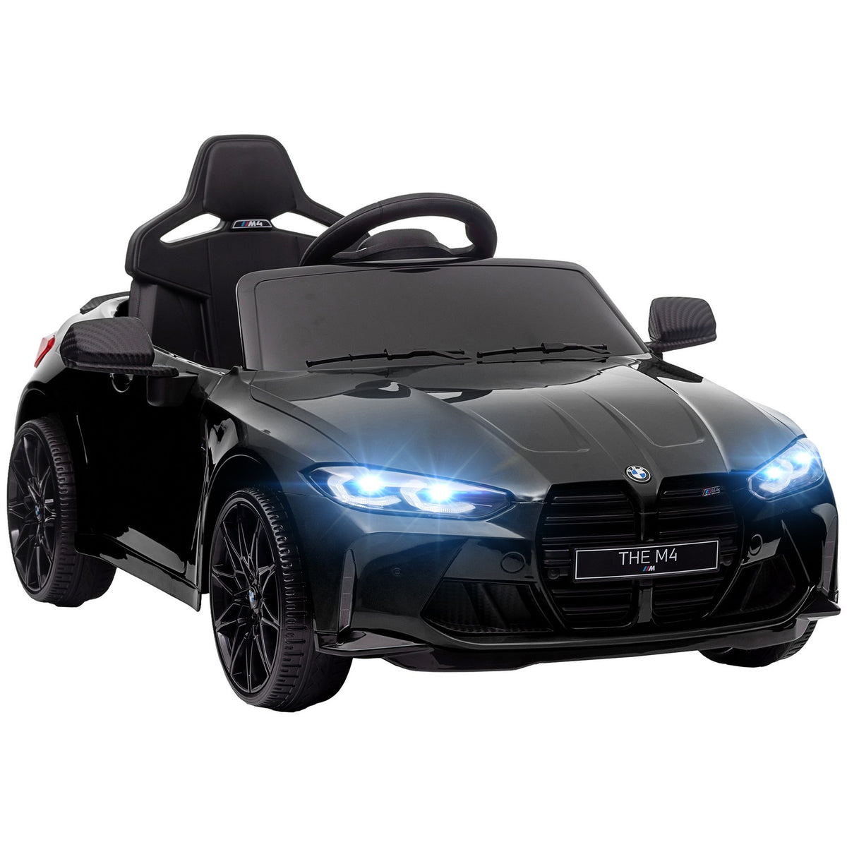 Children's Electric Car, Children's Car with 2.4G Remote Control, Suspension, Electric Vehicle with MP3, USB, LED Light, for 3-5 Years, Black