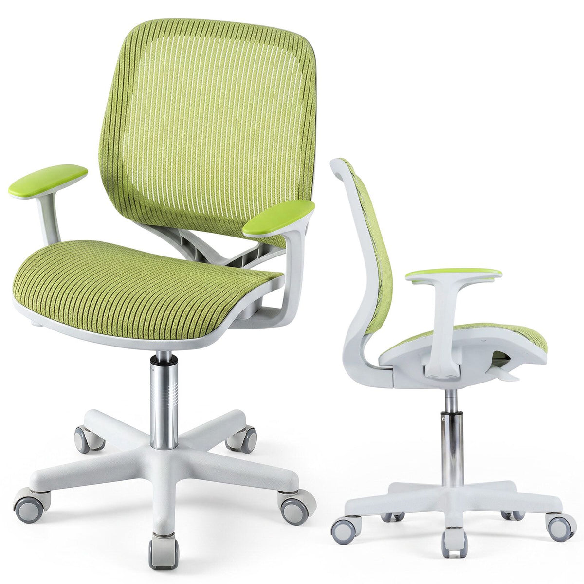 Children's Ergonomic Swivel Chair, Green, Height Adjustable