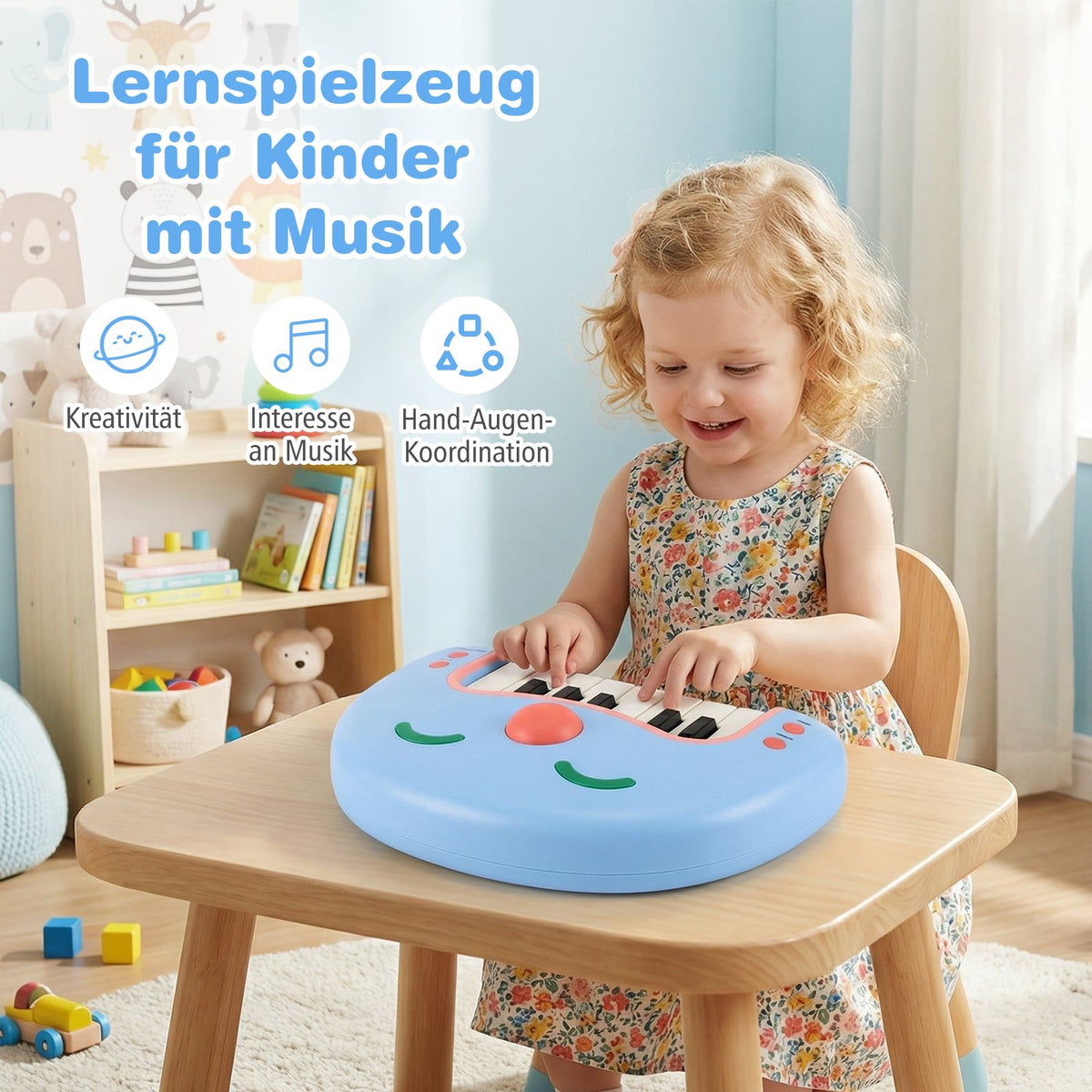 Children's Keyboard Piano with Lights and Music, 13 Keys