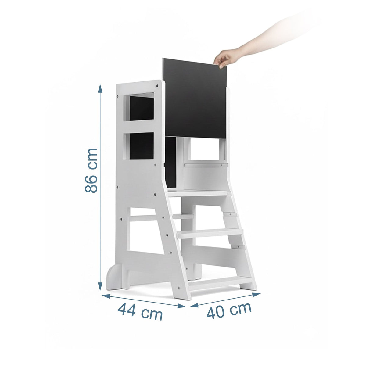 Children's Learning Tower with Chalkboard and Safety Bar