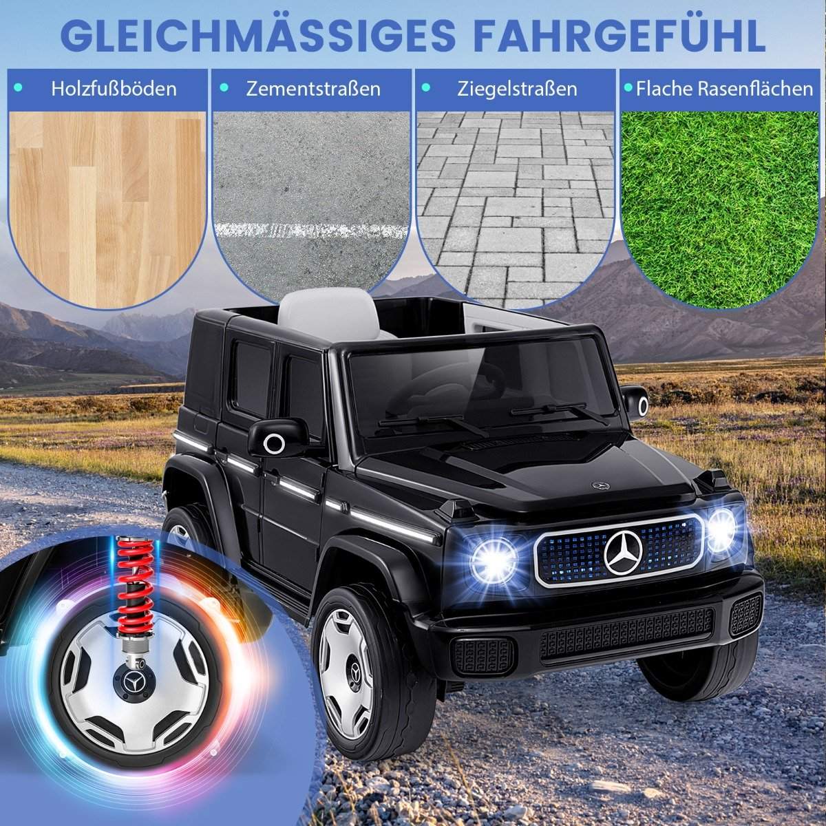 Children's Mercedes-Benz electric car with 2.4G remote control &amp; Headlight 12V electric vehicle black