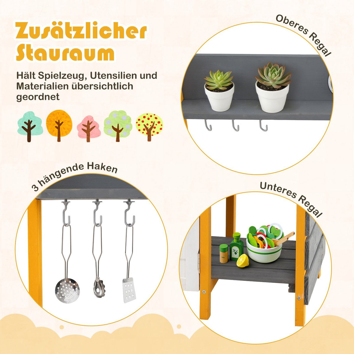 Children's Outdoor Mud Kitchen with Stove & Sink