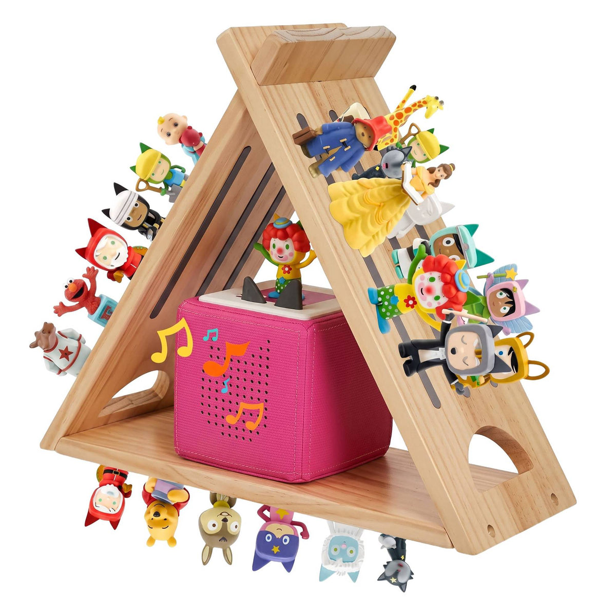 Children's Pine Toniebox Shelf with Magnetic Strips