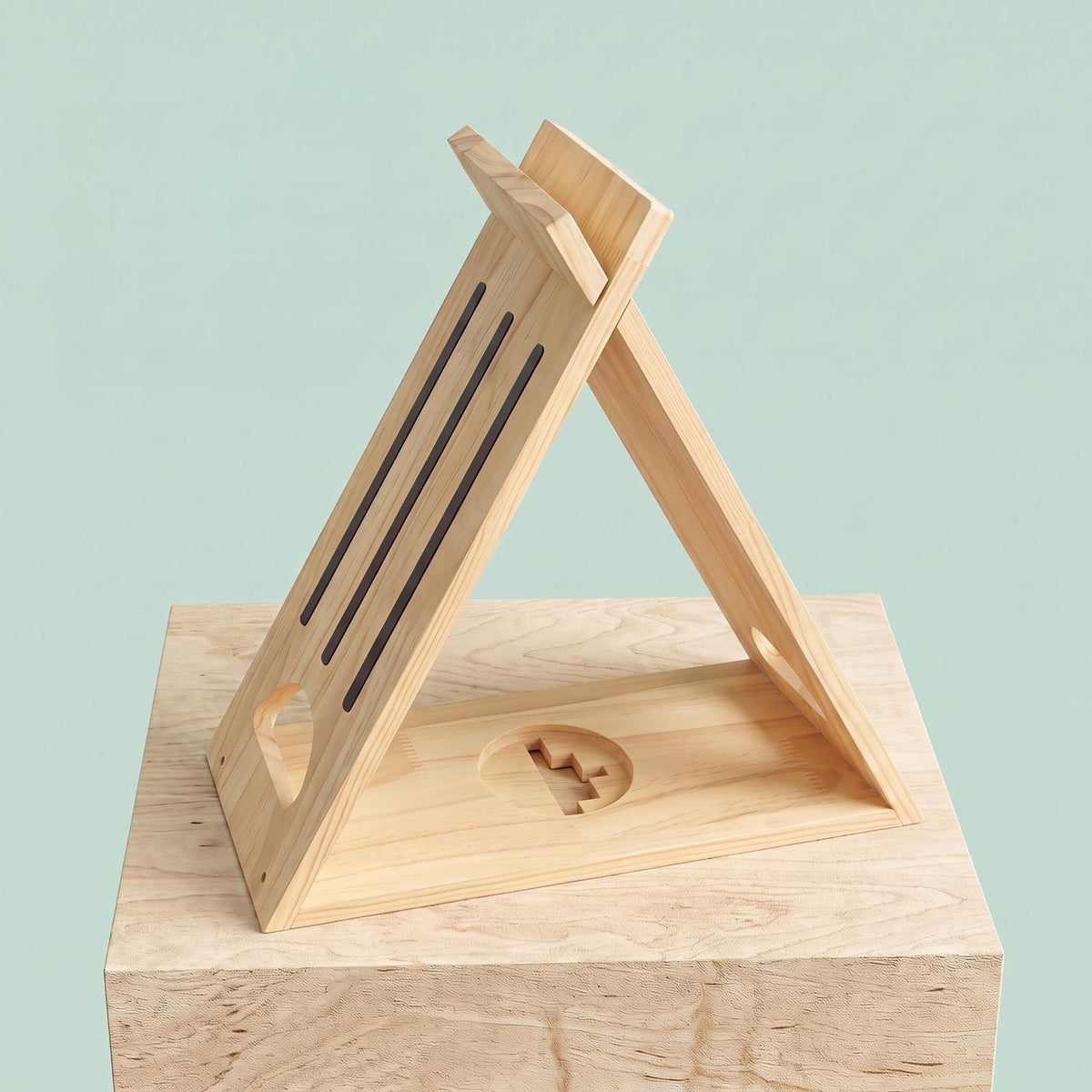 Children's Pine Toniebox Shelf with Magnetic Strips