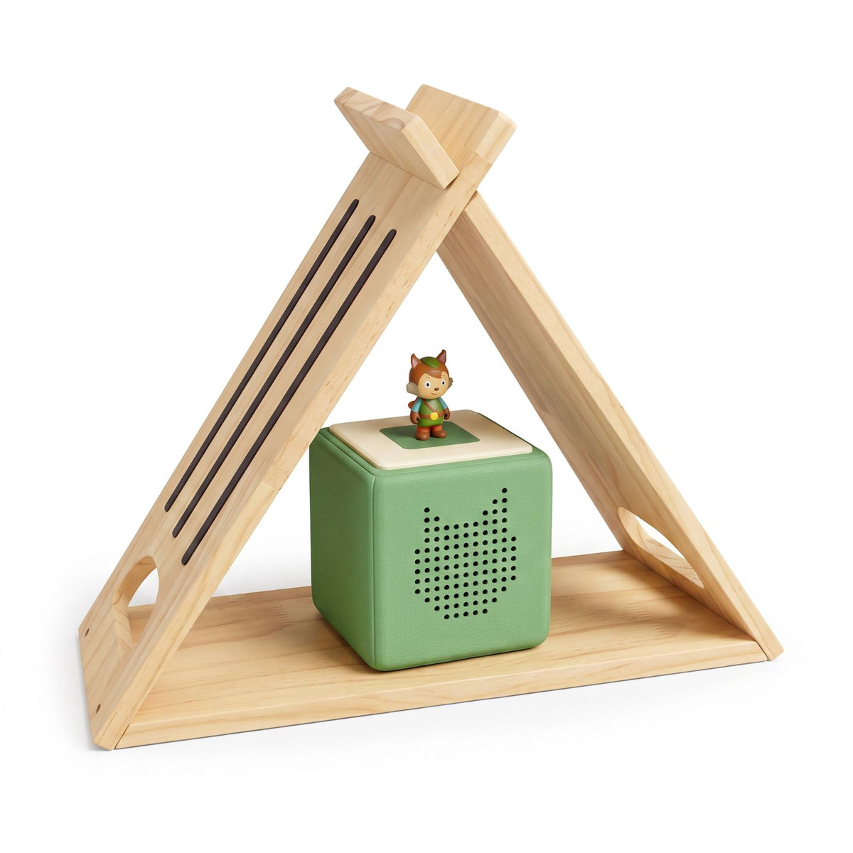 Children's Pine Toniebox Shelf with Magnetic Strips