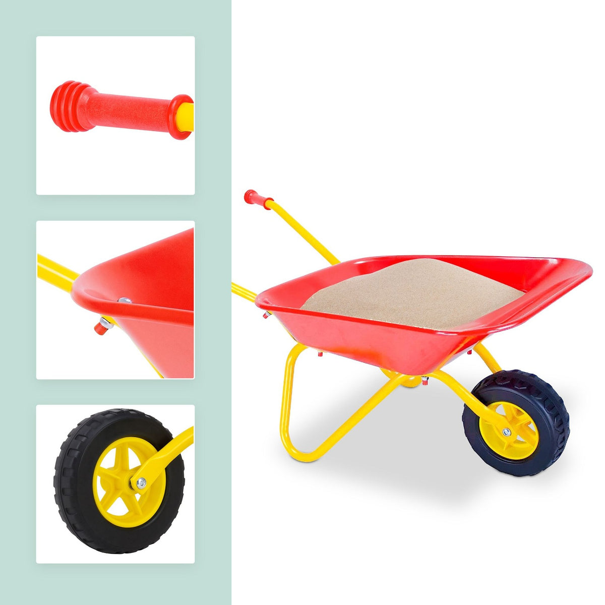 Children's Pink Metal Wheelbarrow – Toy Gardening Tool