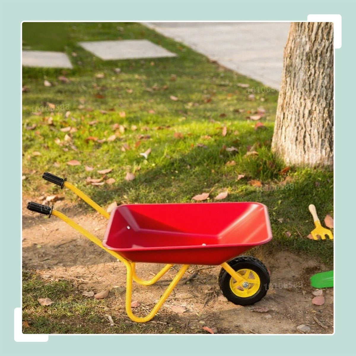 Children's Pink Metal Wheelbarrow – Toy Gardening Tool