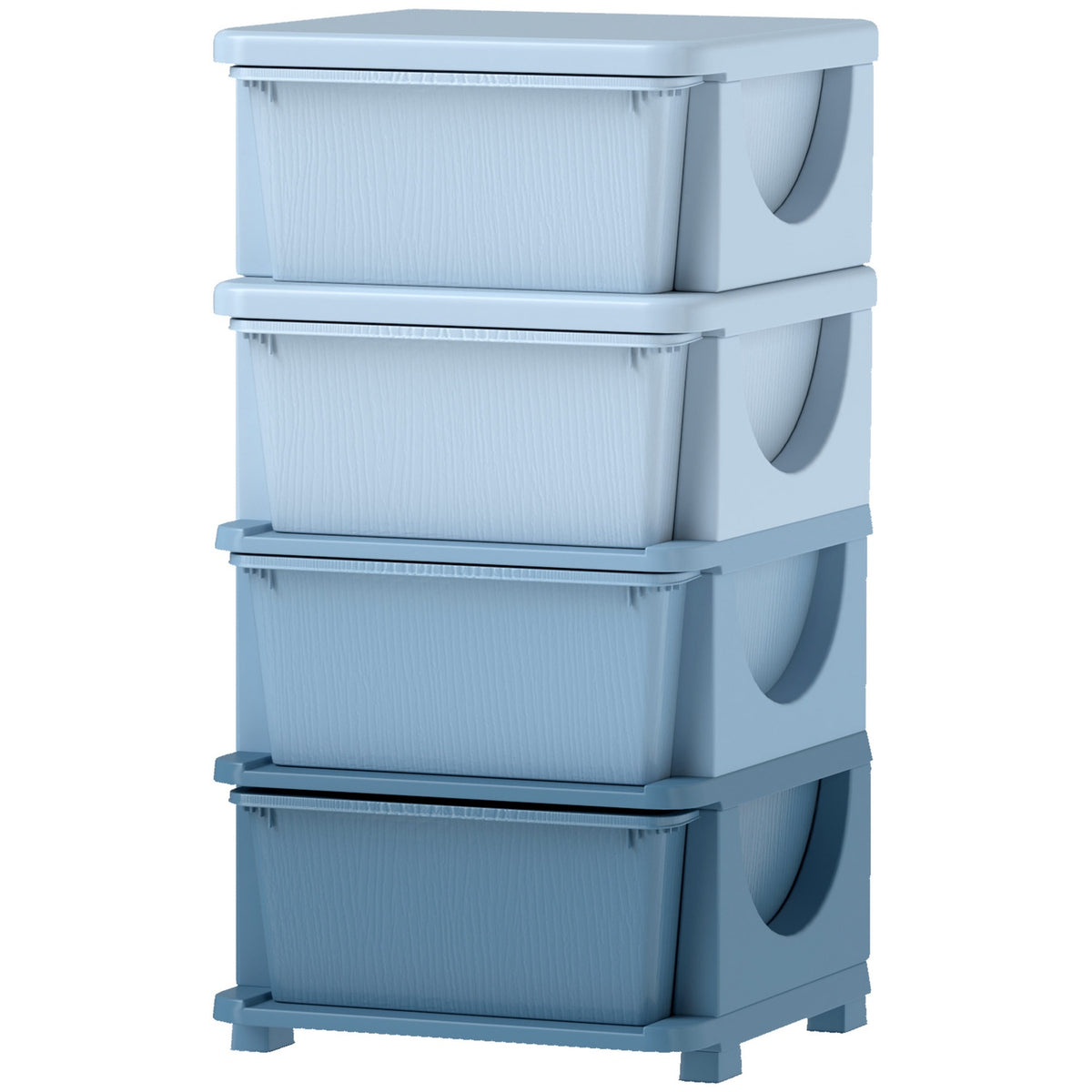 Children's Room Chest of Drawers, 4 Tier Toy Organizer, Toy Storage, Blue