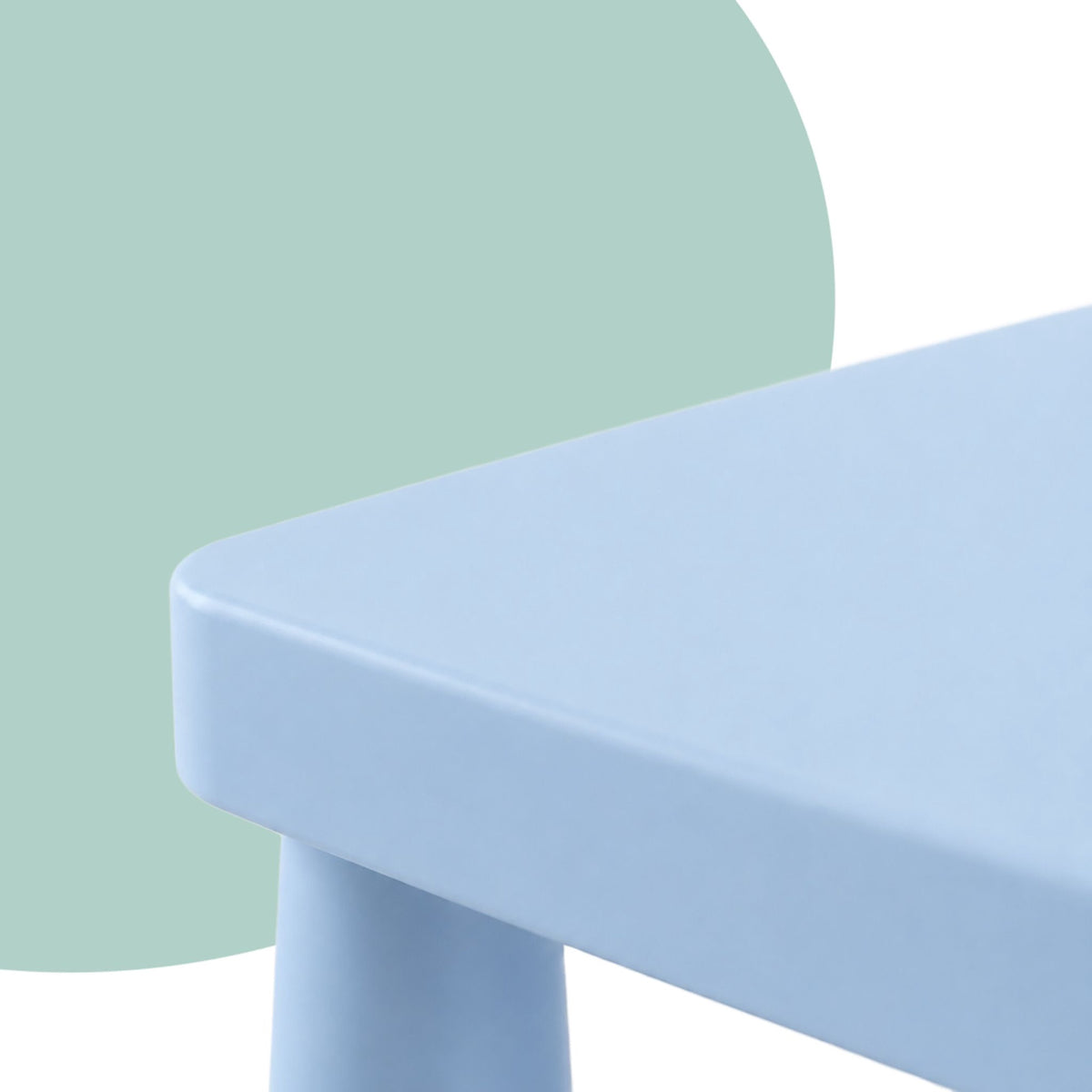 Children's Table and Chair Set, 3-Piece, Blue Plastic