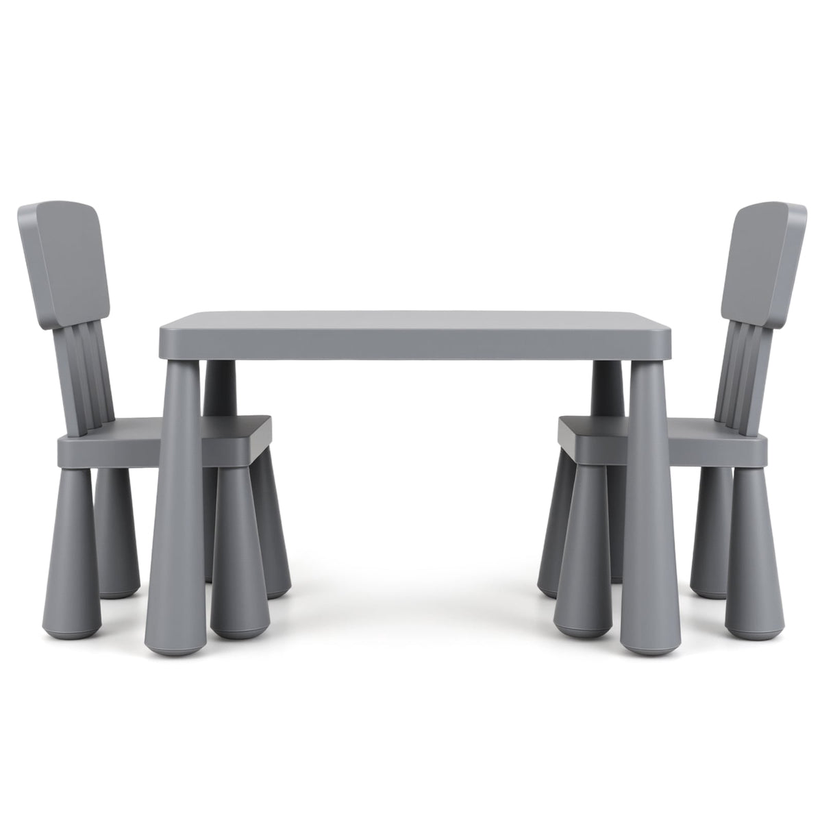 Children's Table and Chair Set, Plastic, Gray, Ages 1-7