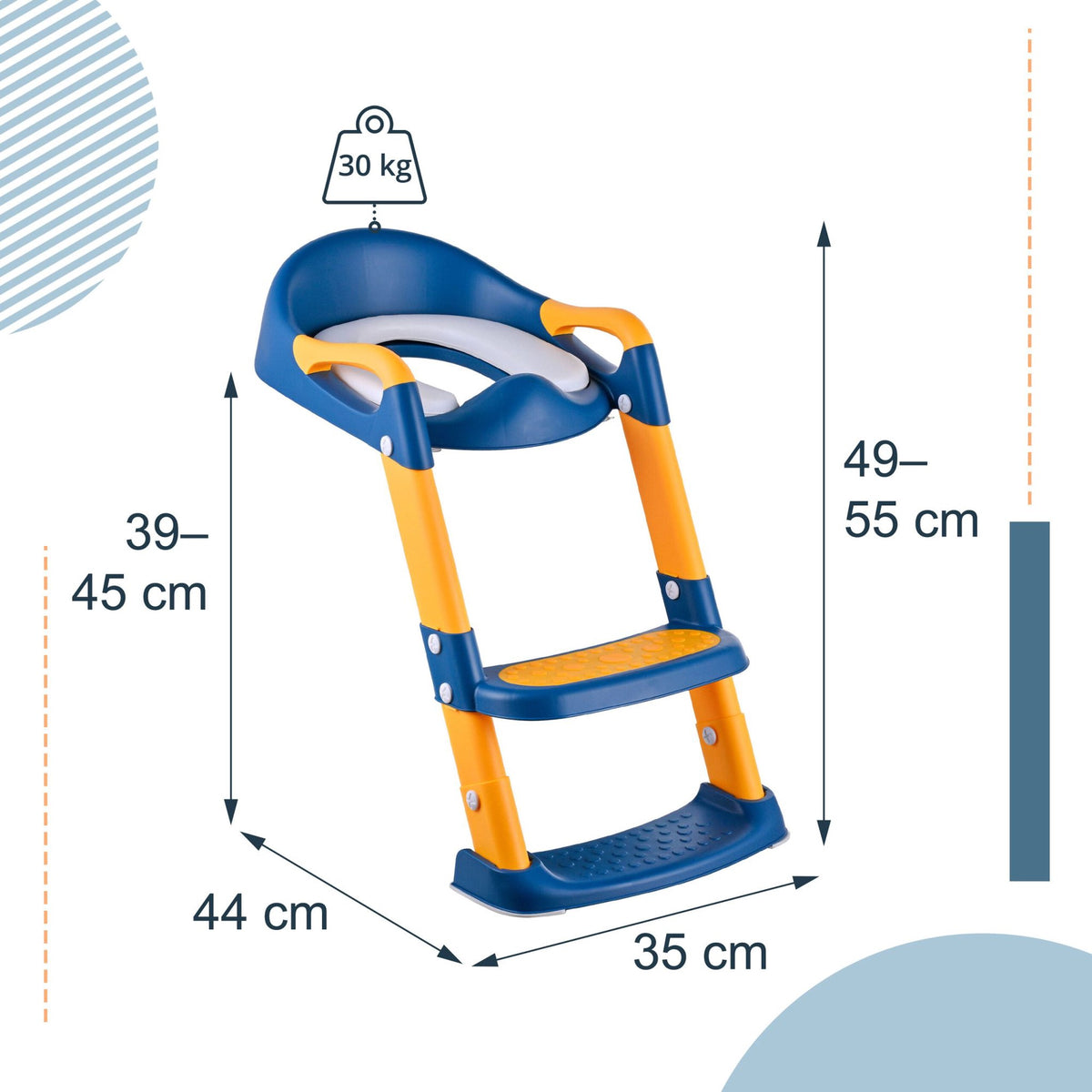 Children's Toilet Seat with Steps, Adjustable, Non-Slip