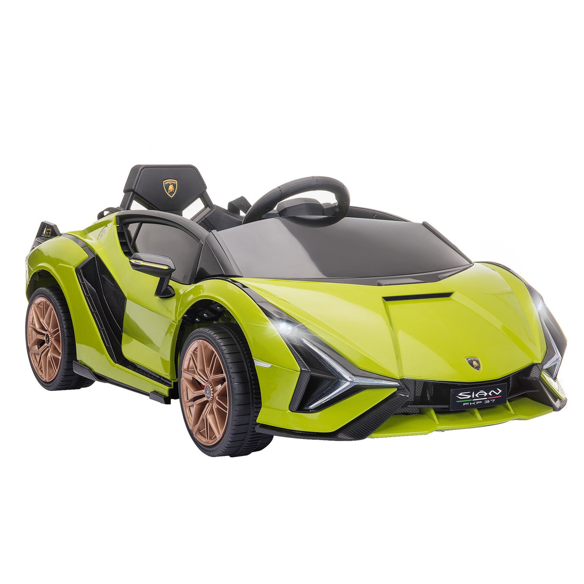 Children's Vehicle, 2 Driving Modes, Lamborghini SIAN SUV Car Toy Electric Car with Remote Control, Music (MP3/USB), 37-60 Months, Green
