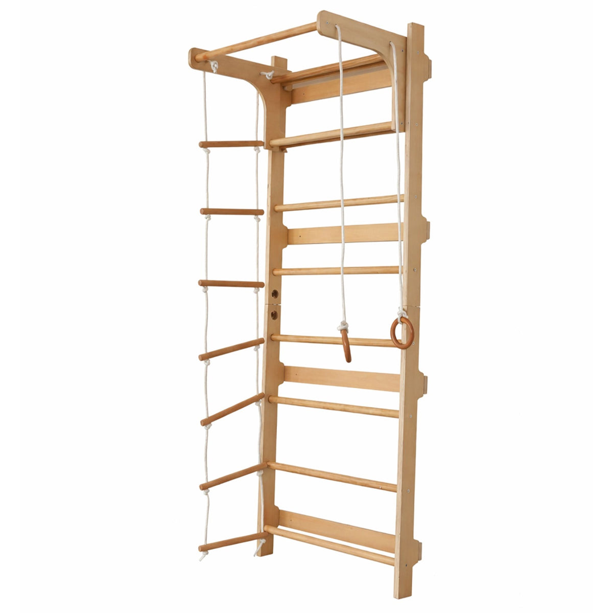 Children's Wall Bars with Pull-Up Bar, Natural Wood