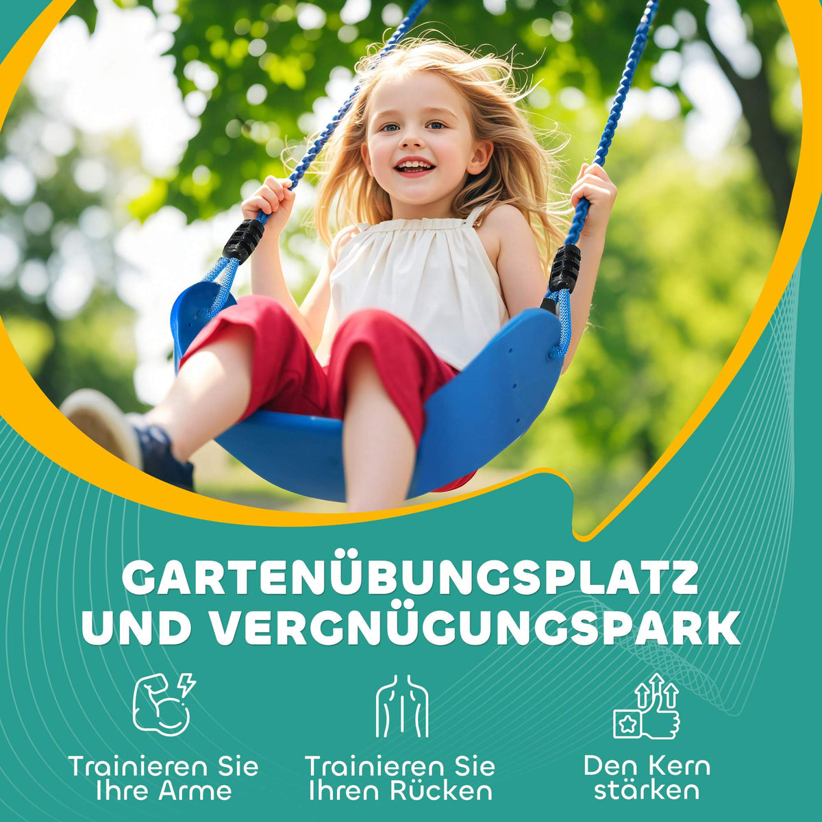 Children's Zipline Kit, 50kg Capacity, Ages 3-6, Blue