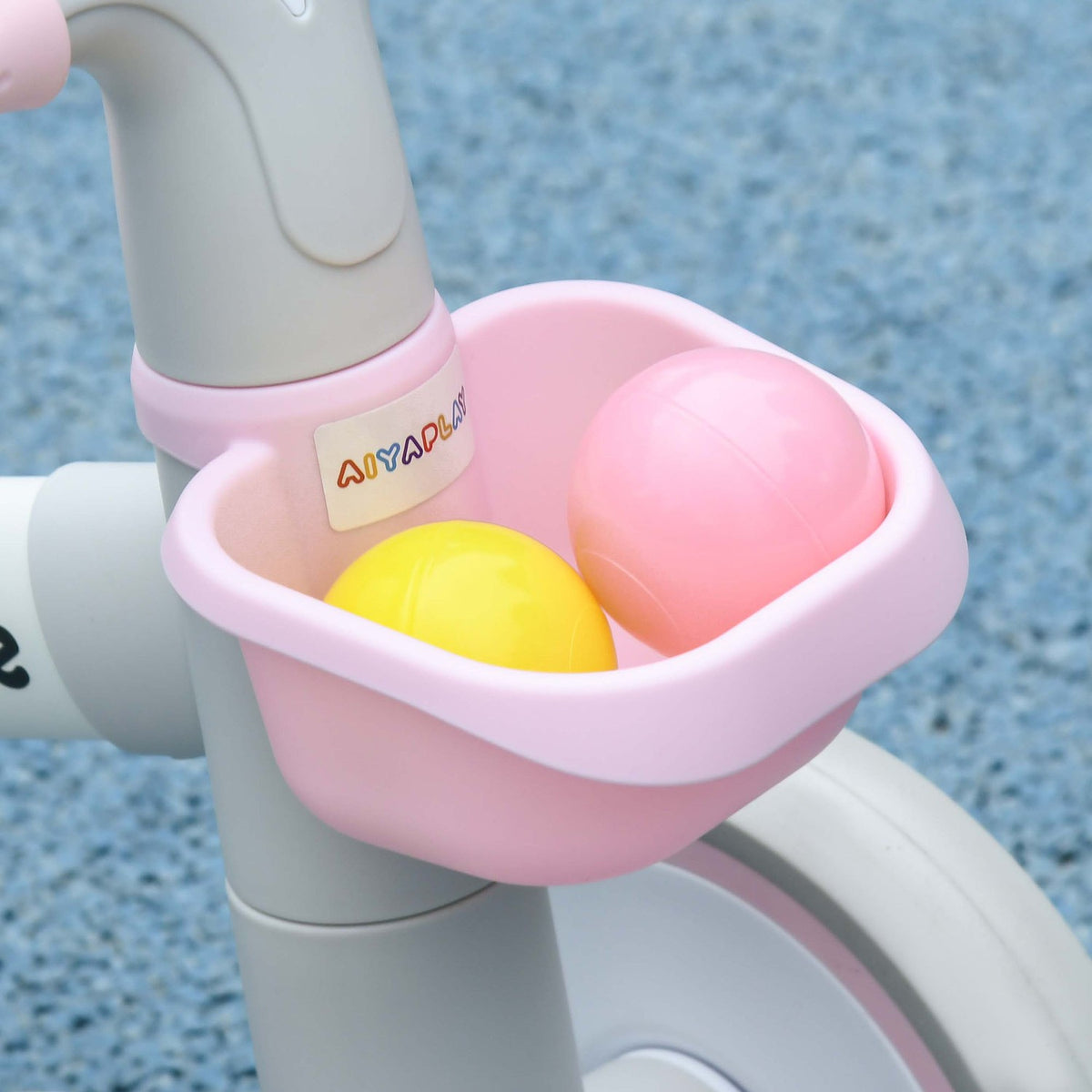 Children's balance bike from 1 year, slip bike with TPU wheels, no screws, gift for boys/girls, pink and white, 56 x 27 x 39 cm