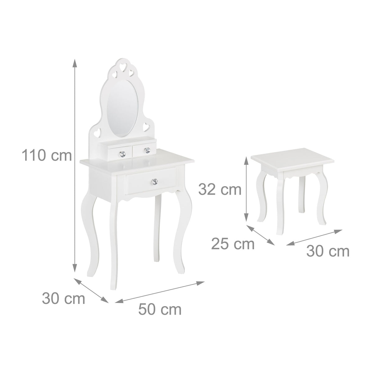 Children's dressing table with stool
