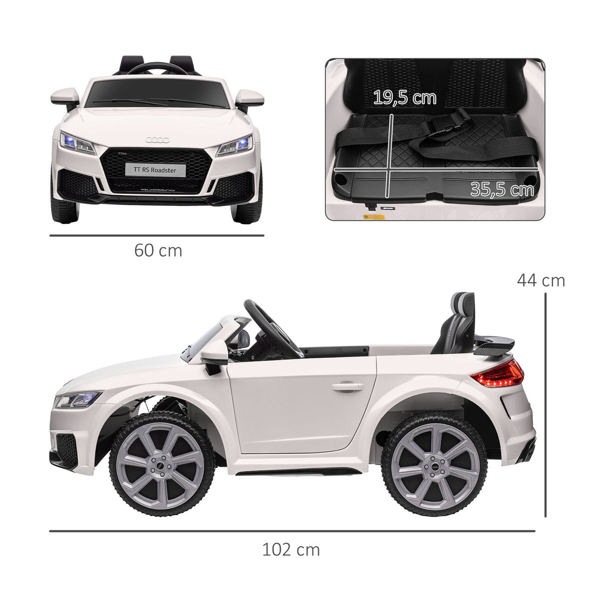 Children's electric car 12V children's car with 2.4G remote control, music, electric vehicle with light, USB/MP3 port, reverse function
