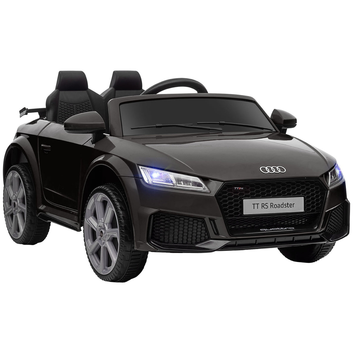 Children's electric car 12V children's car with 2.4G remote control, music, electric vehicle with light, USB/MP3 port, reverse function, up to 3 km/h, for children 3-5 years, black